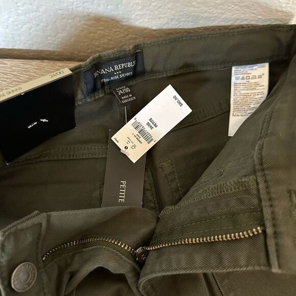 Banana Republic Army Green Skinny Cargo Pants 00/24p - Picture 3 of 4